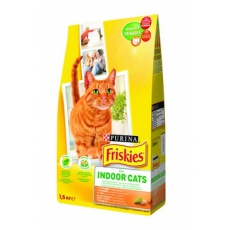 Friskies Indoor (Фріскіс Індор) Сухий повнораціонний корм для дорослих котів з куркою, овочами та садовою травою 1,5 кг